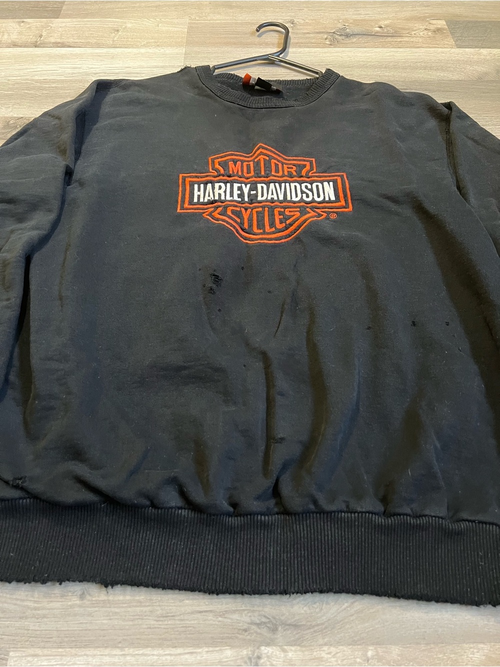 Vintage Harley-Davidson Montreal Crewneck Sweatshirt Distressed Thrashed XL - Picture 2 of 9